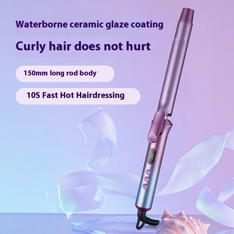 (image for) 30mm Curling Iron LCD Digital Display 3 Temperature Levels Curling Splint Hair Styling Perm Iron Big Wave Curling Iron Rapid Heating